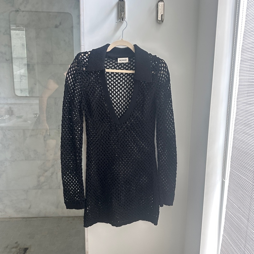 Monday Swimwear Midnight Crochet Coverup